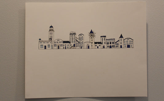 Greek Style Village Print